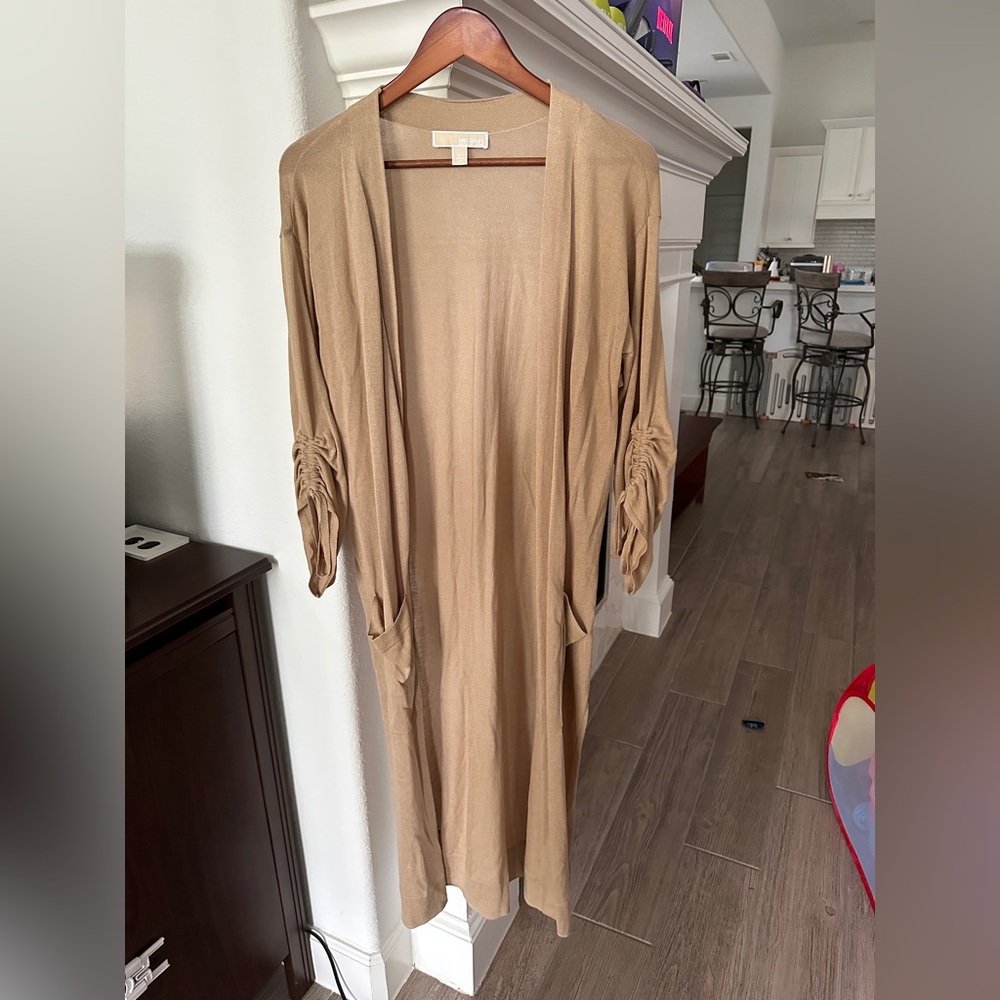 Michael Kors Beige Open Cardigan